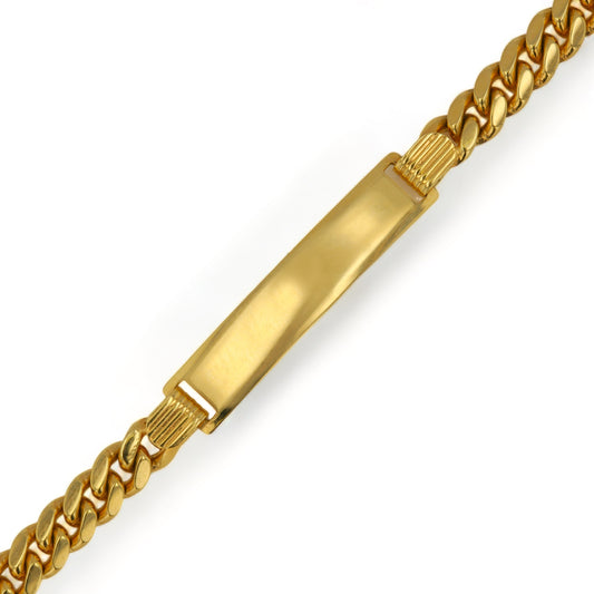 14K Yellow gold Solid ID bracelet box lock-226943