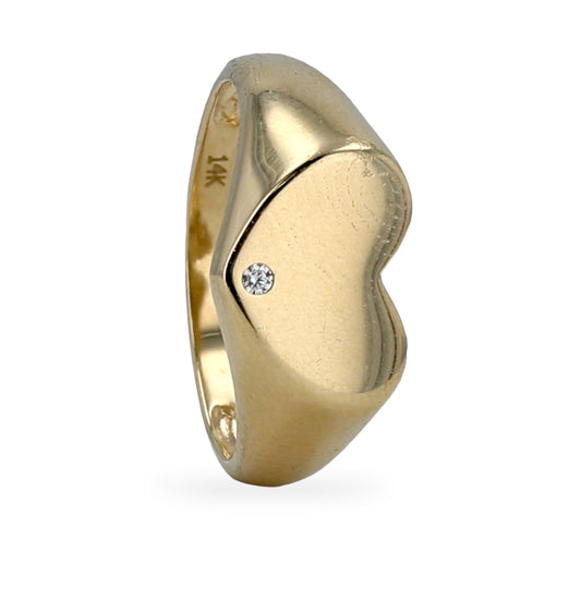 14K Yellow gold ID heart ring-226053