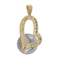 10K Yellow gold hearth pendant-221002