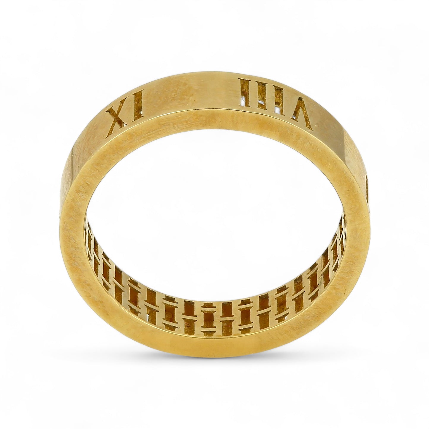 10K yellow gold numerical roman band-35274