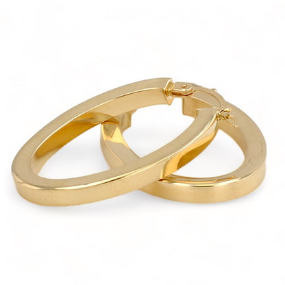 14K Yellow gold oval hoops-10377