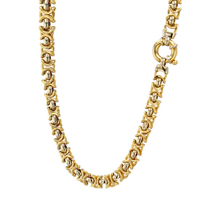 18k Yellow gold byzantine italian necklace-10158