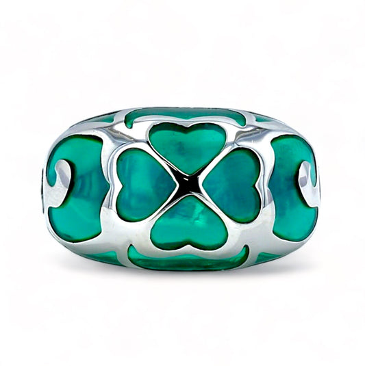Luxury clover sterling silver 925 ring unique piece-528399
