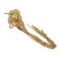 Yellow gold 14k magenta accent gold flakes earrings