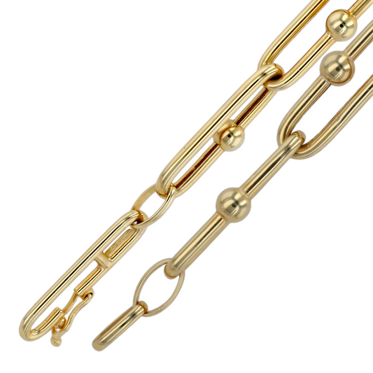 14K Yellow gold bollo bracelet-10852