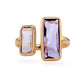 Rose gold 14k solid square lady ring
