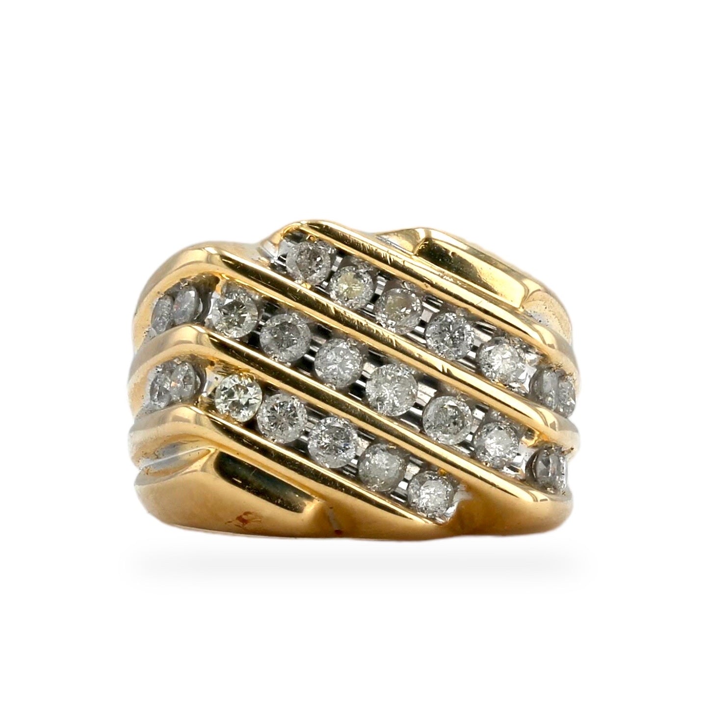 10K yellow gold 2.6CT diamond man ring-22010
