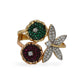 14K yellow gold flower and dragonfly ring-204860