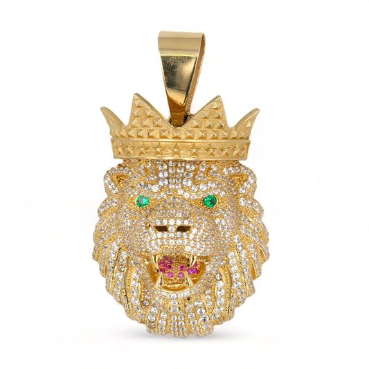 14K Yellow gold lion king pendant-317422