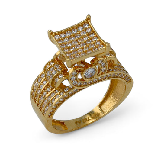 18k yellow gold princess solitaire ring-227892