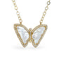 14K Yellow gold mother pearl butterfly necklace
