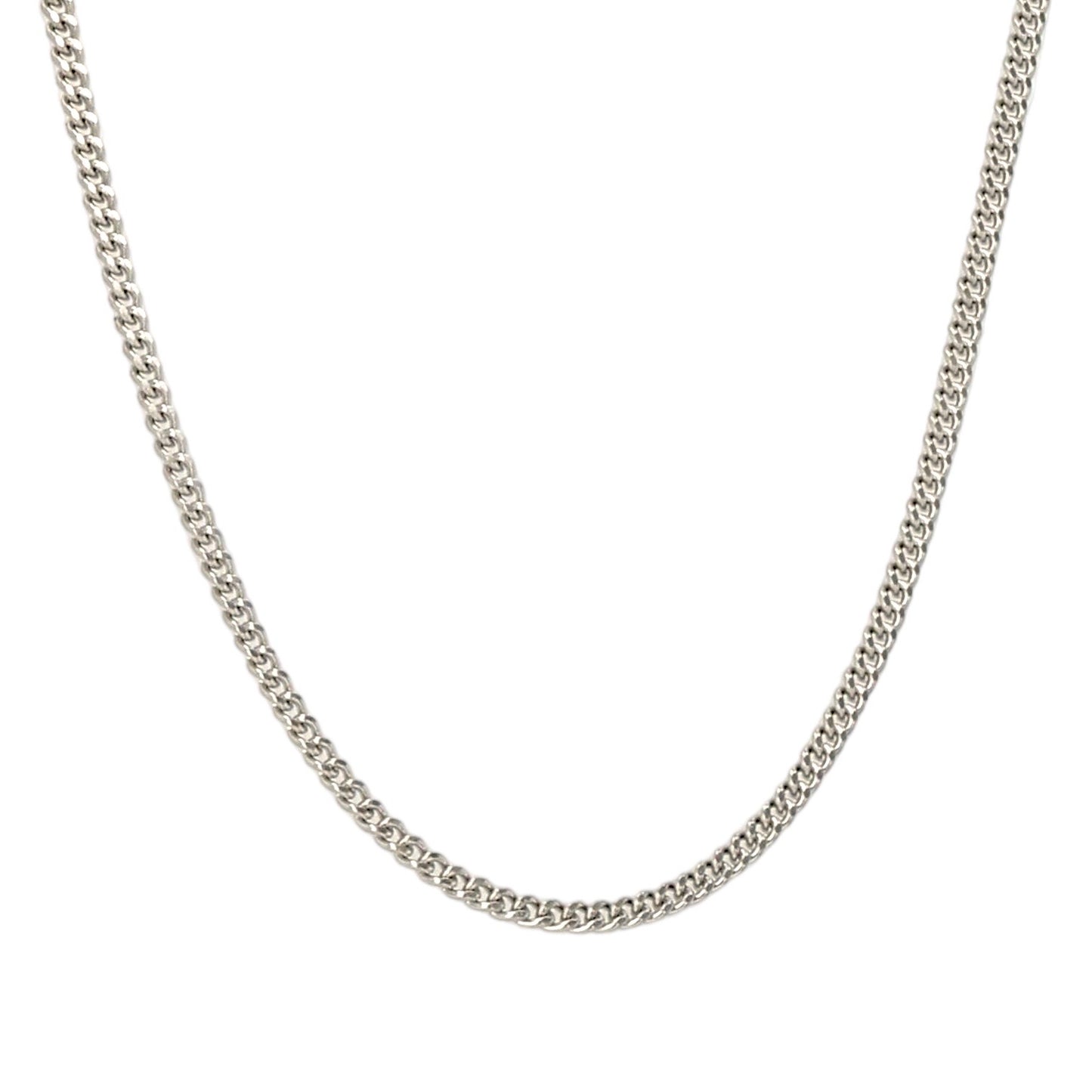 14K white gold baby cuban link chain-225984