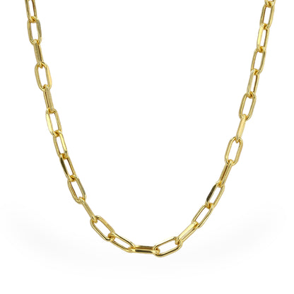 14k yellow gold paperclip chain - 229991