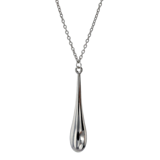 14K White drop tear necklace-11887