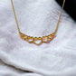 Yellow 10k gold hearts necklace-120