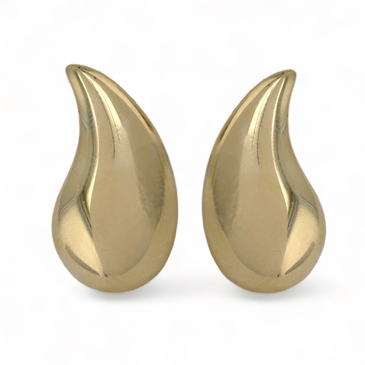 14K Yellow gold drop studs earrings-3333