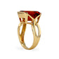14K Yellow gold orange quartz emerald cut ring-224936