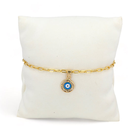 10K yellow gold anklet eye charm 3*10mm-226749.1