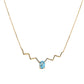 Yellow gold 14k pulse necklace blue topaz and diamonds