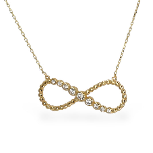 14K Yellow gold Infinity Necklace-68298