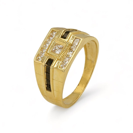 14K Yellow gold black fancy ring-227212
