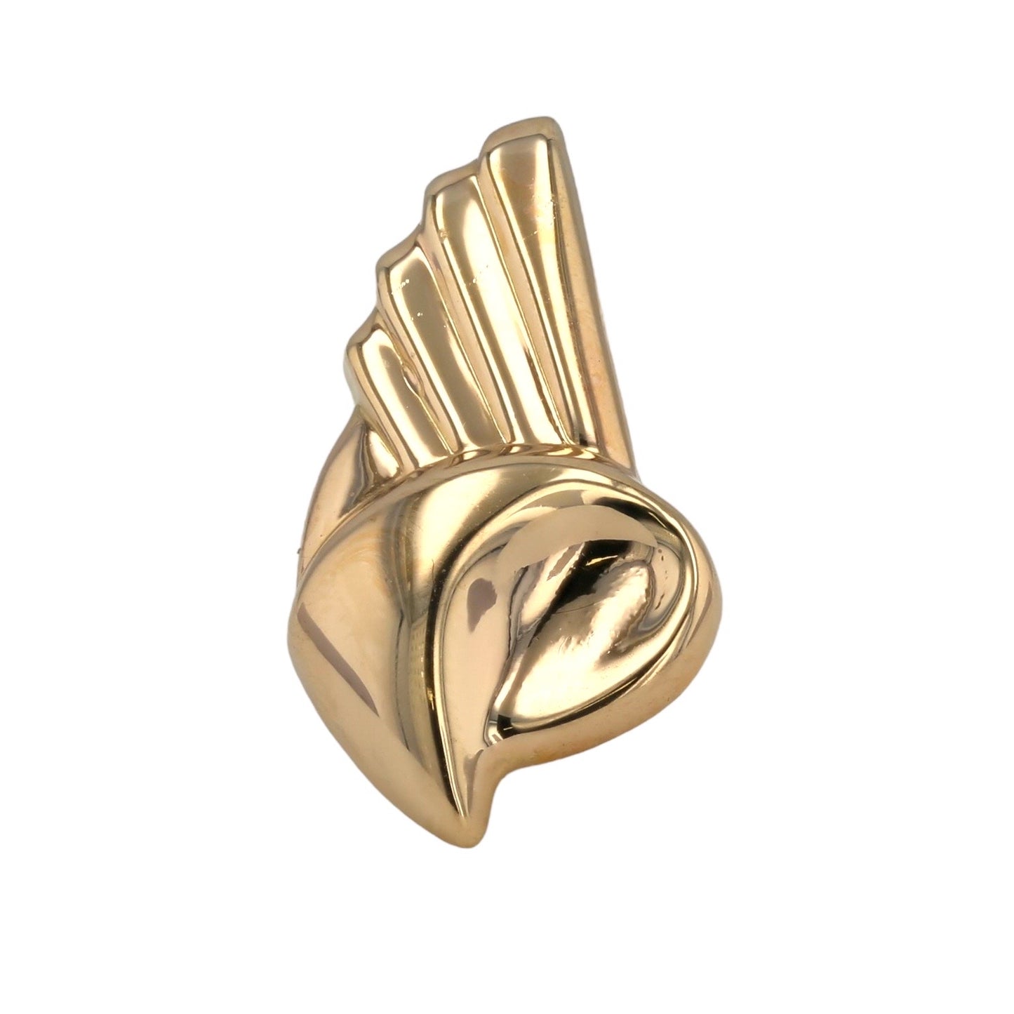 14K Yellow Gold Pegasus Wings omega clip Italian design earrings-8316