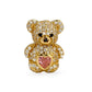 14k yellow gold big rose Teddy bear earrings