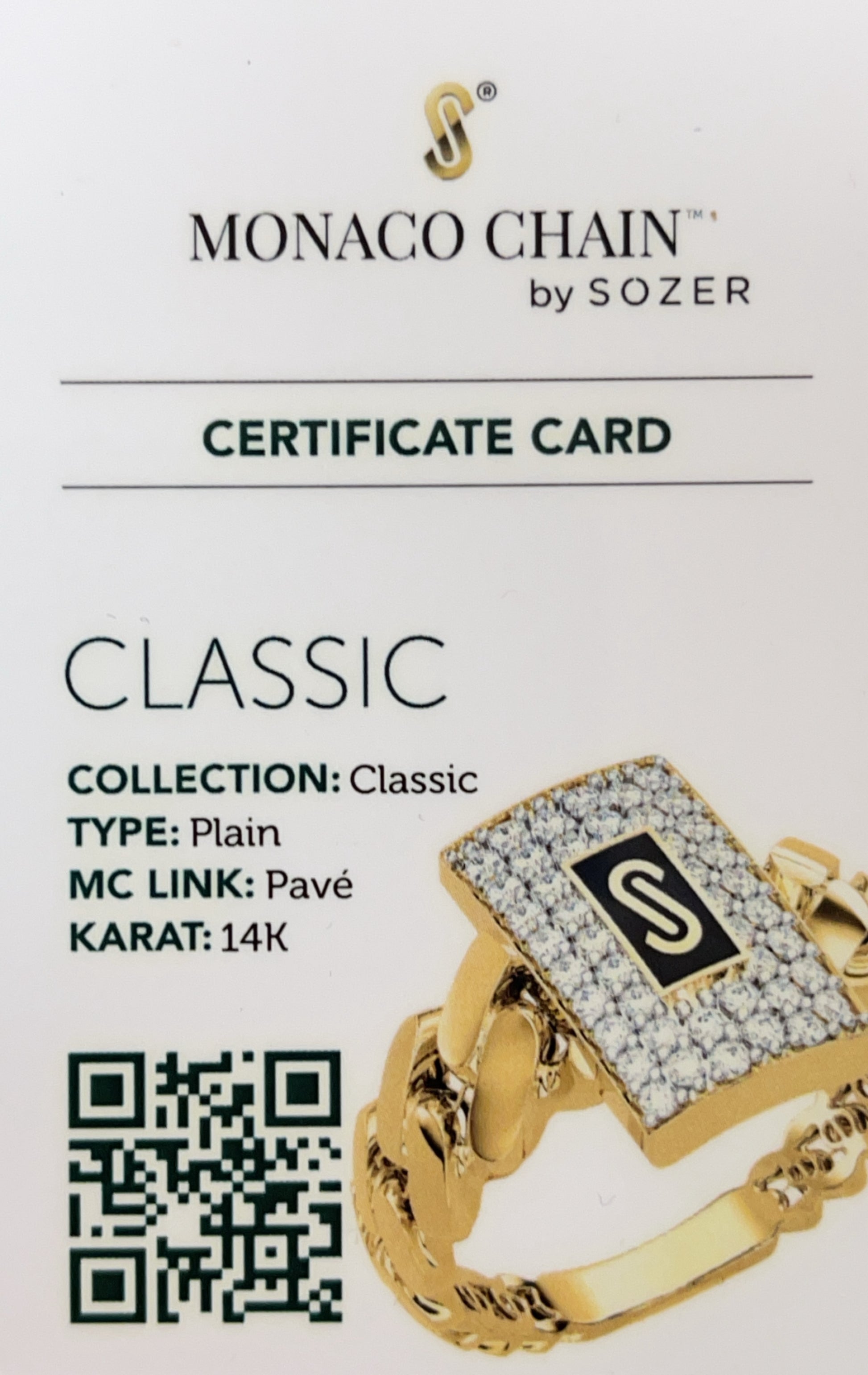 Men's Necklace - Monaco Chain Classic Plain 10K & 14K Yellow Gold Oro Monaco