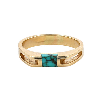 Gold 14k turquoise band ring