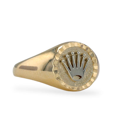 14k gold crown accent ring