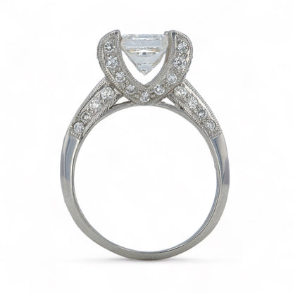 Platinum solitary diamond 2CT princess cut AIG certified Solitary ring