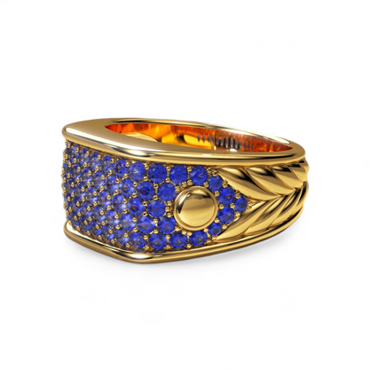 14k Blue Diamond Wheat Band -72294