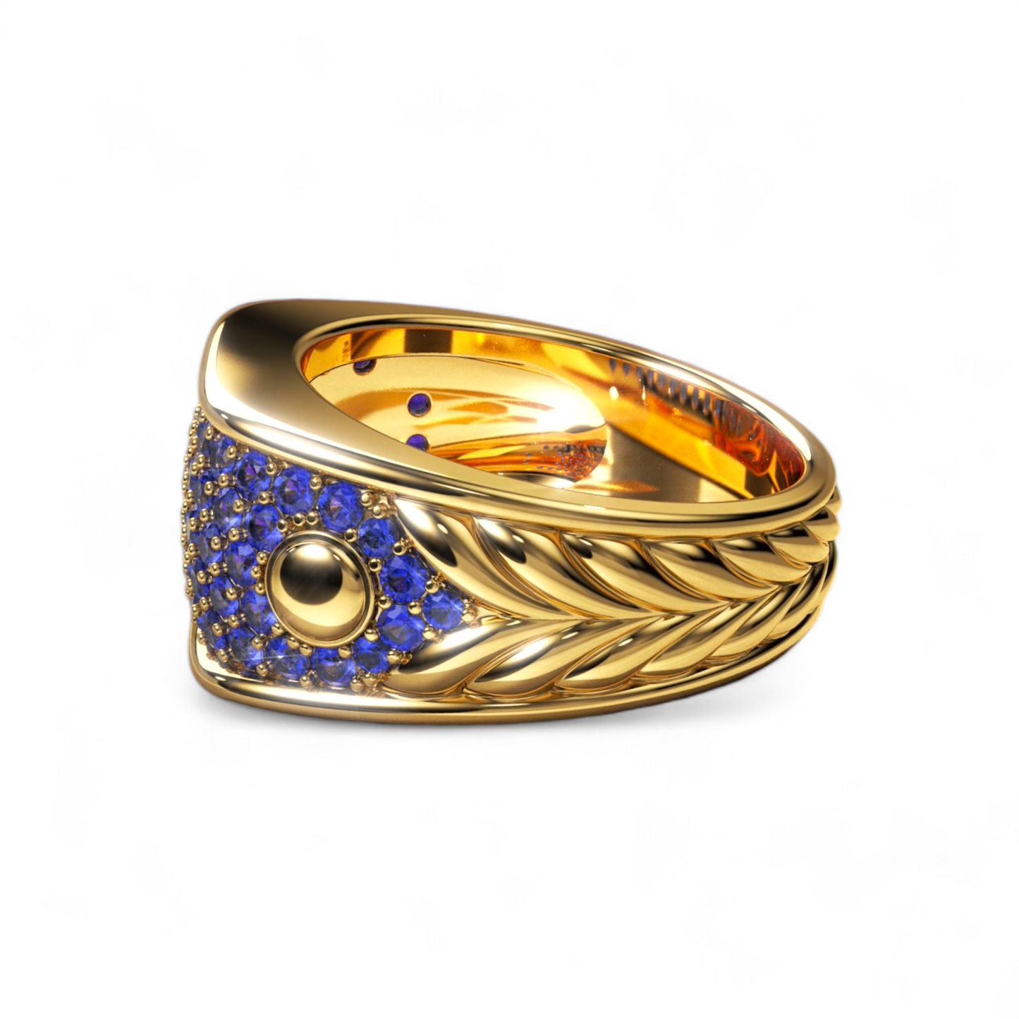 14k Blue Diamond Wheat Band -72294