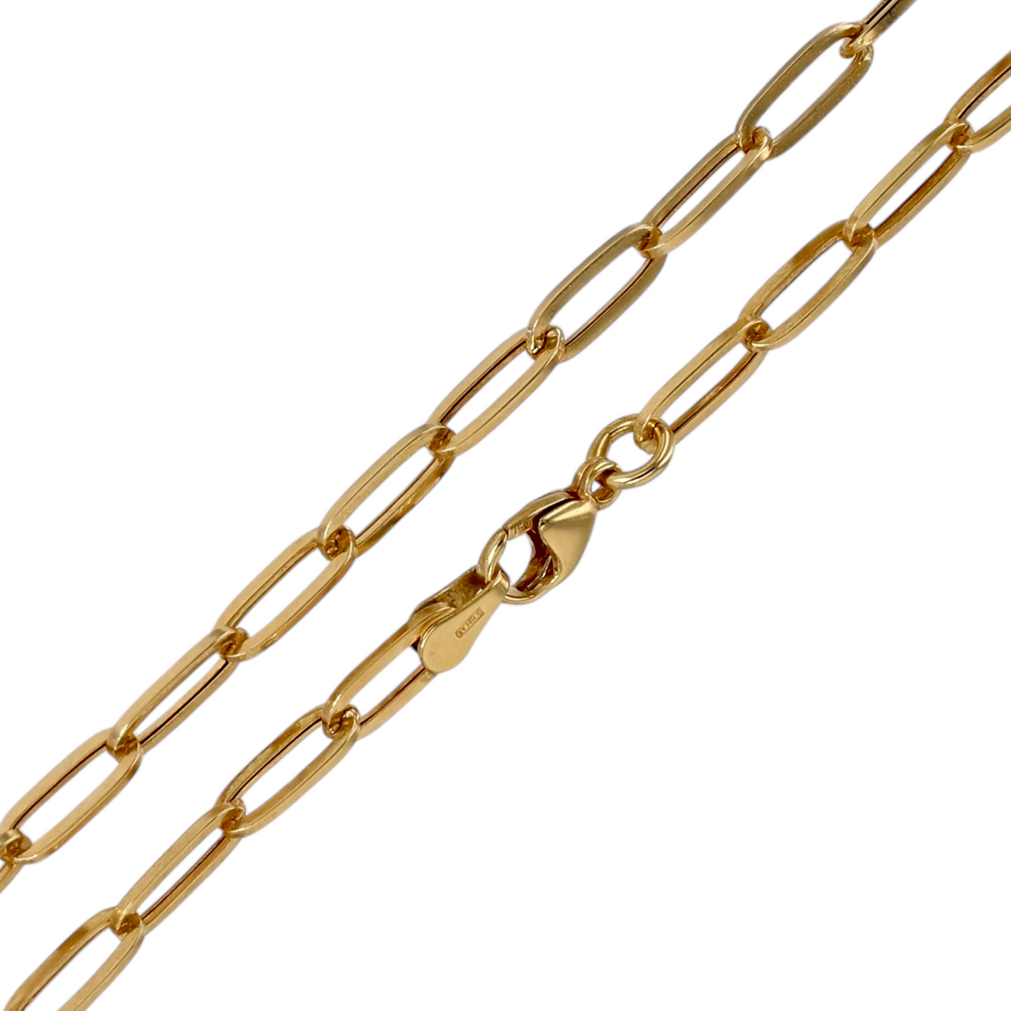 14k Yellow Gold Paperclip Chain 3mm X 18inch - 2265280