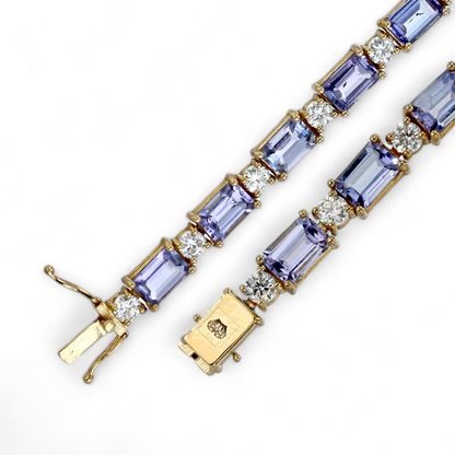 14k Yellow Gold Tanzanite Diamond bracelet-332203