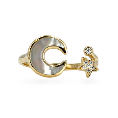 14K Yellow gold constellation ring-226046