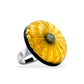 Sterling silver 925 gold 22k accent resine mushroom sunflower ring