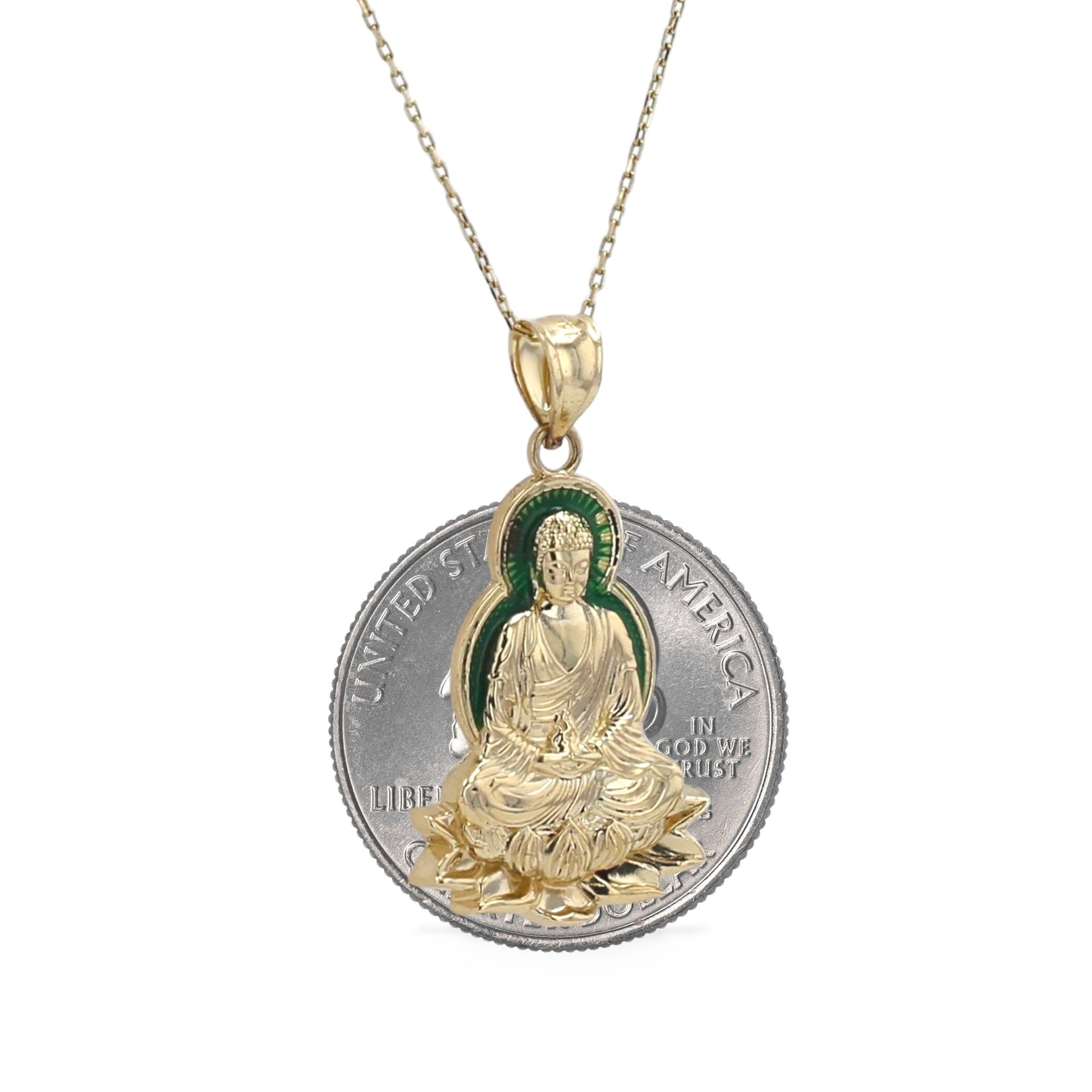 14k Yellow gold Buddha necklace-226106