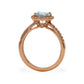 14k rose gold halo natural aquamarine and diamonds ring-T0001
