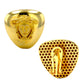 10K yellow gold triangle medusa earrings