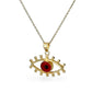 14K yellow gold eye amulet necklace-223722