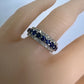 14K White gold natural blue sapphire infinity band ring-4384WB