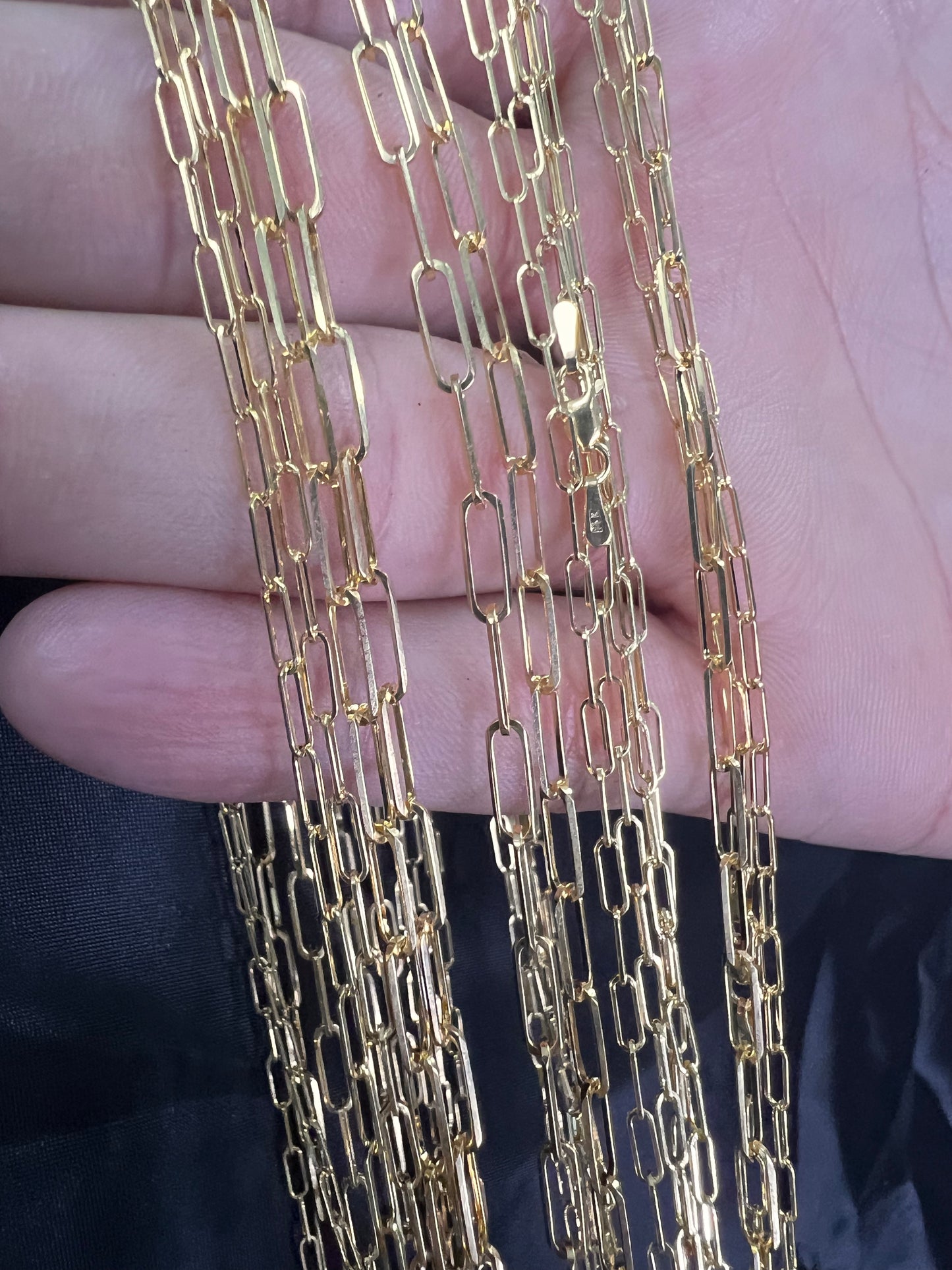 18k  Yellow gold paper clip chain-20