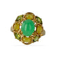 14K Yellow gold rosette Jade ring -M8654