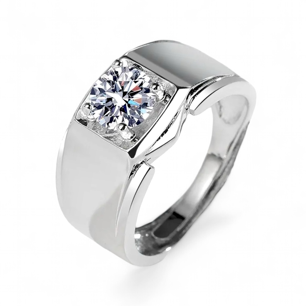 14K White gold solid engagement round 2CT band-62626