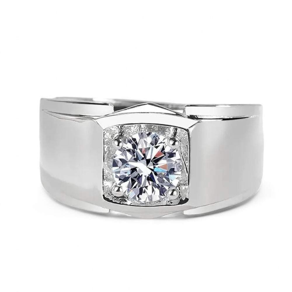 14K White gold solid engagement round 2CT band-62626