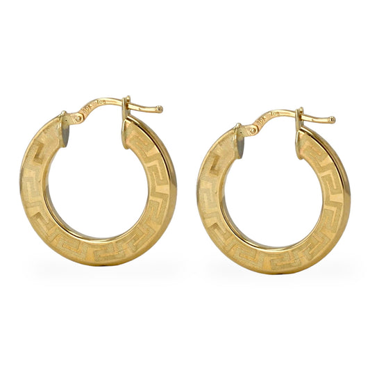 10K Yellow gold medium hoops earrings-226155