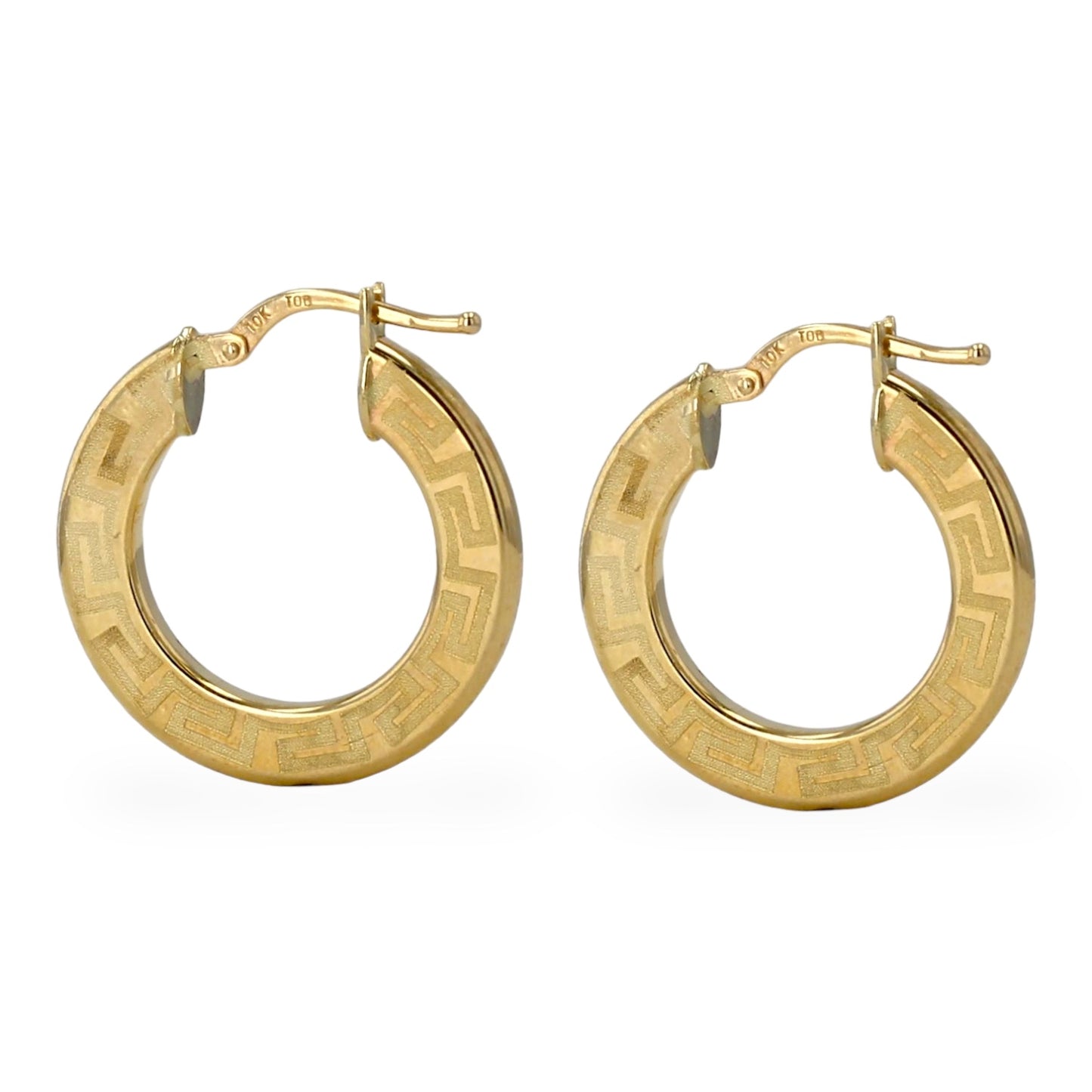 10K Yellow gold medium hoops earrings-226155