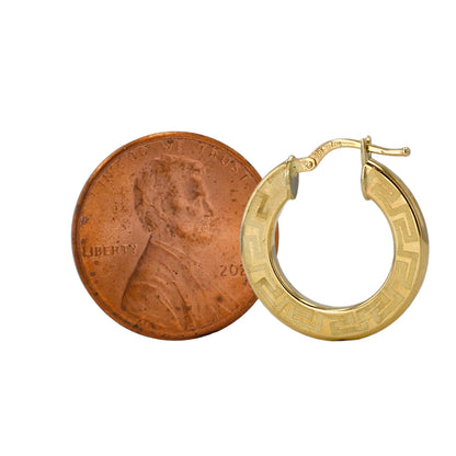 10K Yellow gold medium hoops earrings-226155