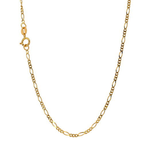 18k Yellow gold solid Figaro chain